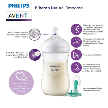 Philips AVENT Zuigfles Natural Response transparant 125 ml - 2 stuks