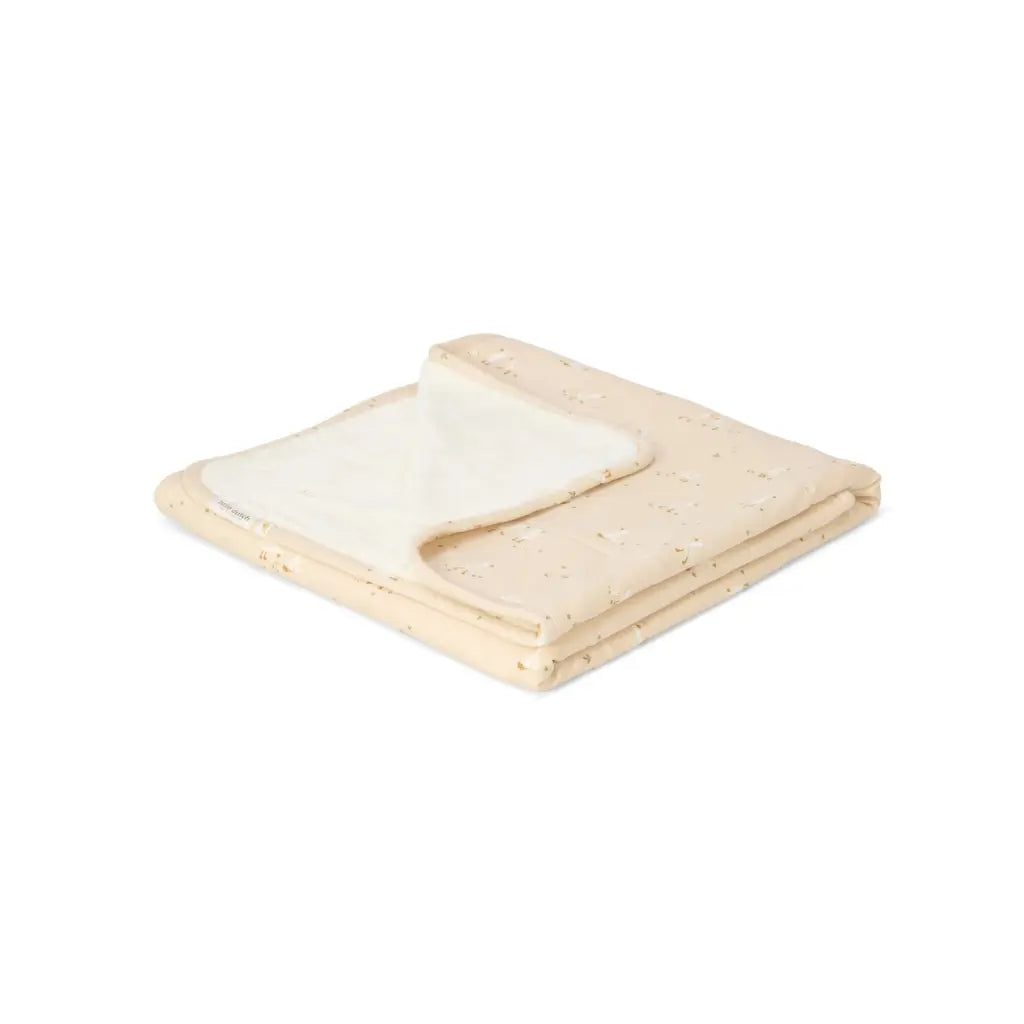 Little Dutch Couverture pour berceau fleece Little Goose beige 70 x 100 cm