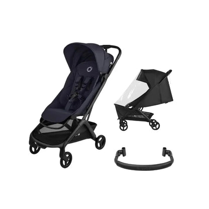 Bugaboo Kinderwagen Butterfly 2 complete Black/Deep indigo + bumper bar + regenhoes