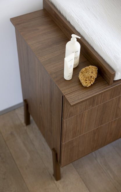 Quax Chambre de bébé 2 pièces (lit L 120 x Lg 60 cm + Commode avec rallonge) Ashi Chestnut