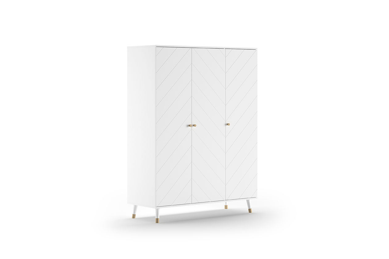 Jaxx Chambre de bébé 3 pièces (lit + commode + armoire 3 portes) Billy vert/blanc