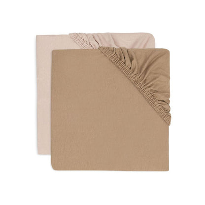 Jollein Hoeslaken Wild Rose/Biscuit B 60 x L 120 cm - 2 stuks