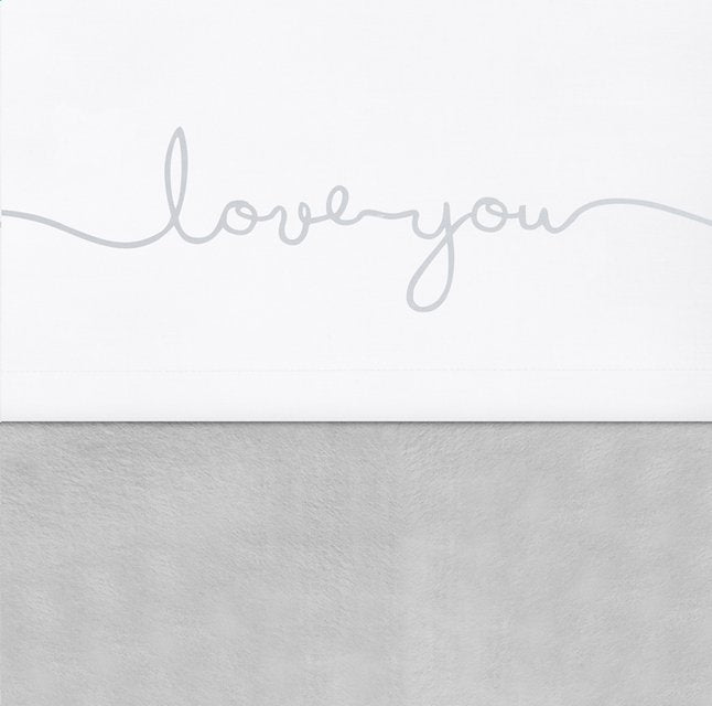 Jollein Drap pour lit Confetti knit Love you grey coton