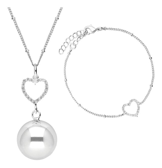 Bola Set met zwangerschapsbelletje en armband Crystal Heart