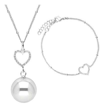 Bola Set met zwangerschapsbelletje en armband Crystal Heart