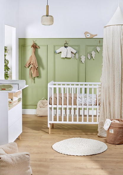 Quax Chambre de bébé 3 pièces (lit + commode + armoire 2 portes) Loft White