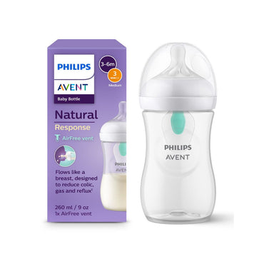 Philips AVENT Zuigfles Natural Response AirFree Olifant transparant 260 ml - 3 stuks