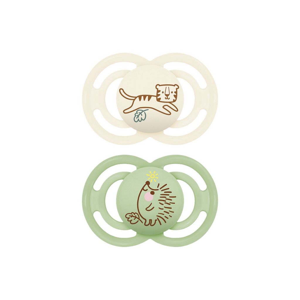 MAM Sucette + 6 mois Perfect Silicone beige/vert - 2 pièces