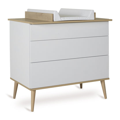 Quax 3-delige babykamer (bed L 120 x B 60 cm + commode + kast met 2 deuren) Flow White