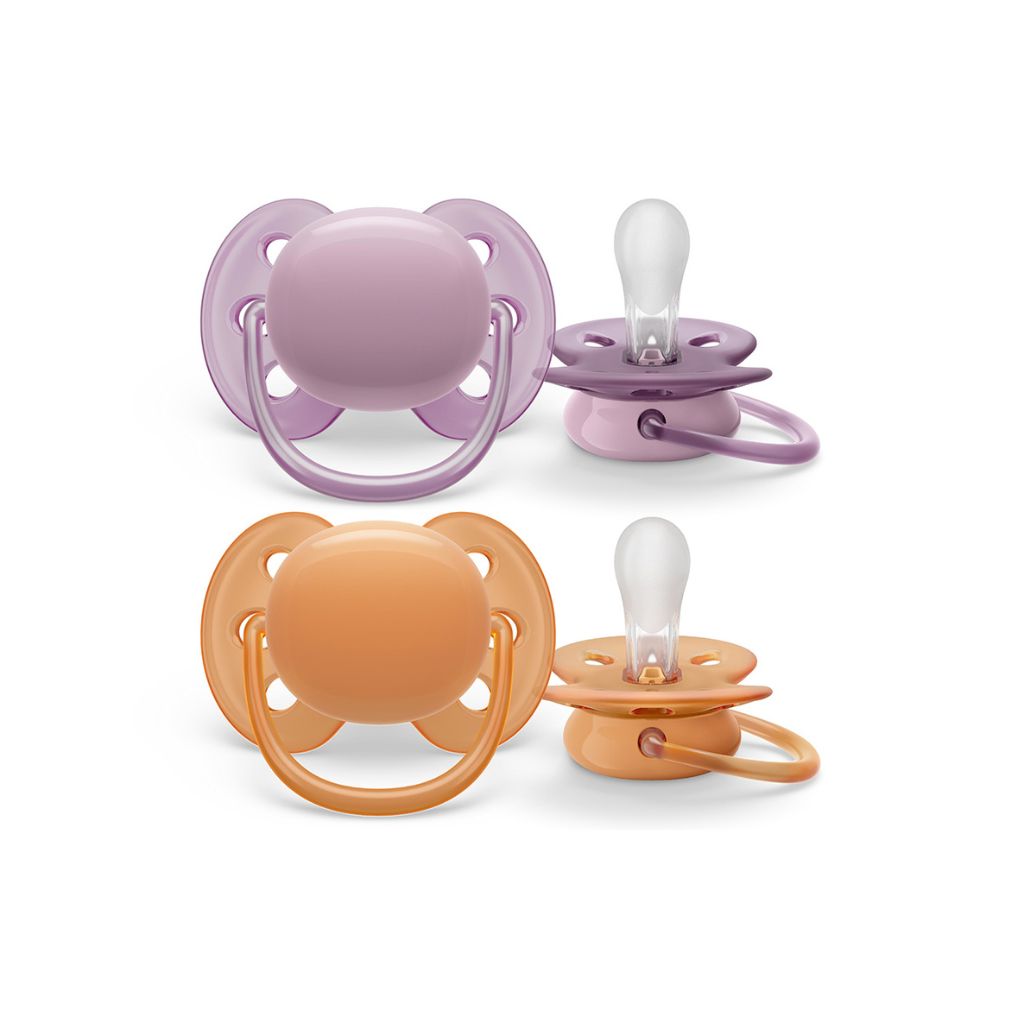 Philips AVENT Sucette 6 - 18 mois Ultra Soft lilas, orange - 2 pièces
