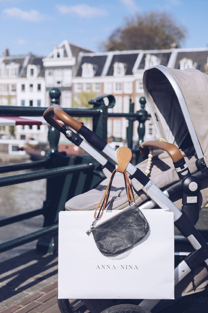Cloby Attache pour poussette/poussette canne Swaddle Clips cognac/gris