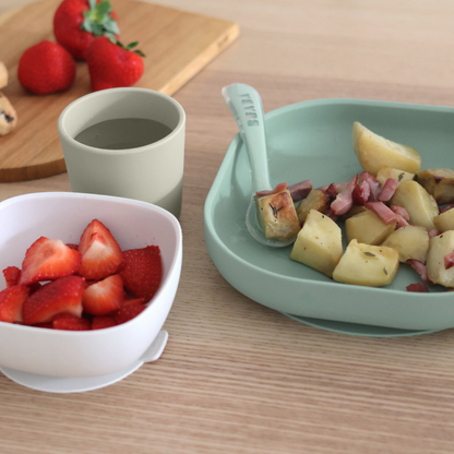 Béaba Set repas 4 pièces silicone Sage Green