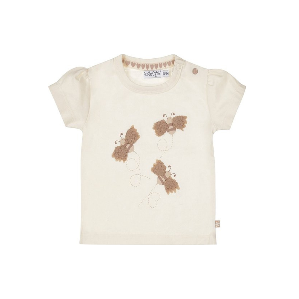 dirkje T-shirt korte mouw Bee m 74 Off white girls