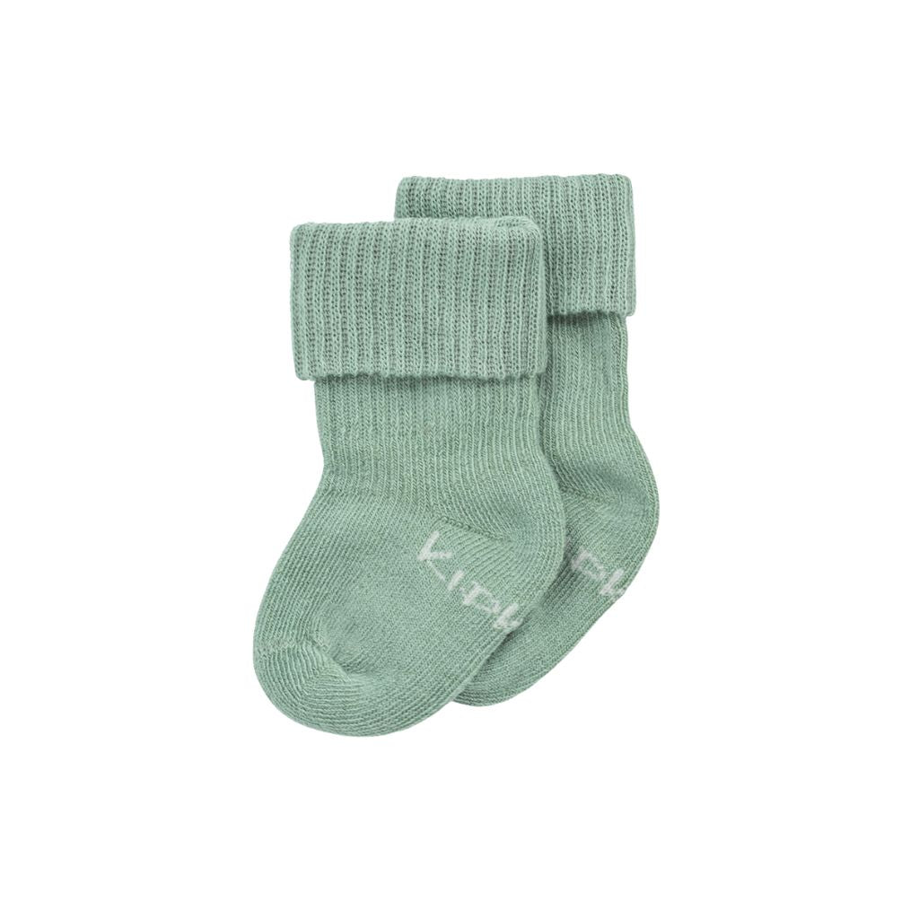 KipKep Blijf sokken 1 paar - newborn, m 0-3, calming green, Uniseks
