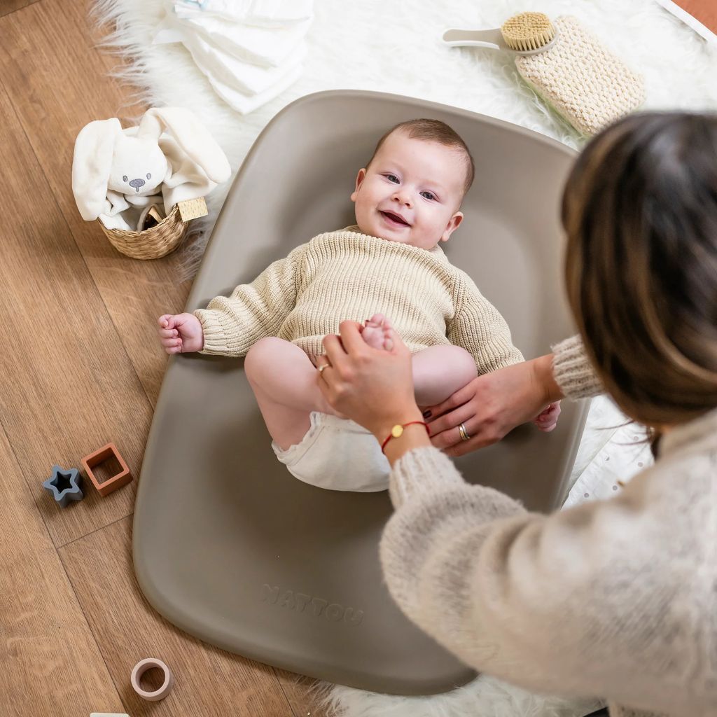 Nattou Waskussen Softy taupe + inlegkussen taupe