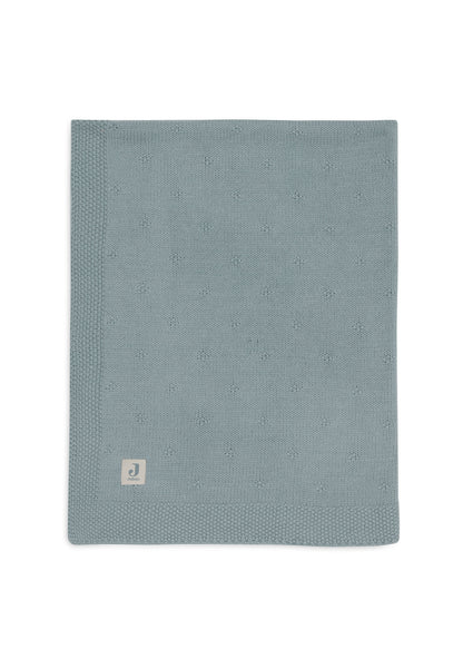 Jollein Couverture pour berceau ou parc Cosy Knit Sea Green coton Lg 100 x L 75 cm