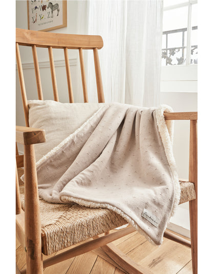 Noukie's Deken Tricot & Teddy tender beige B 75 x L 100 cm