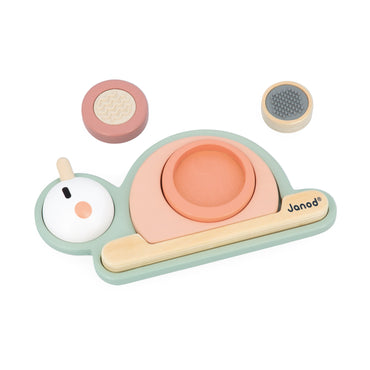 Janod Stapelblokken Sensorische houten stapelslak Sweet Cocoon
