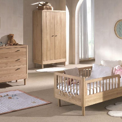 Jaxx 3-delige babykamer (Babybed + commode + kleerkast 2 deuren) Forrest Eik