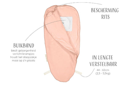 Puckababy Inbakerzak / Winterslaapzak Piep Teddy TOG 2,0 Peach 60 cm