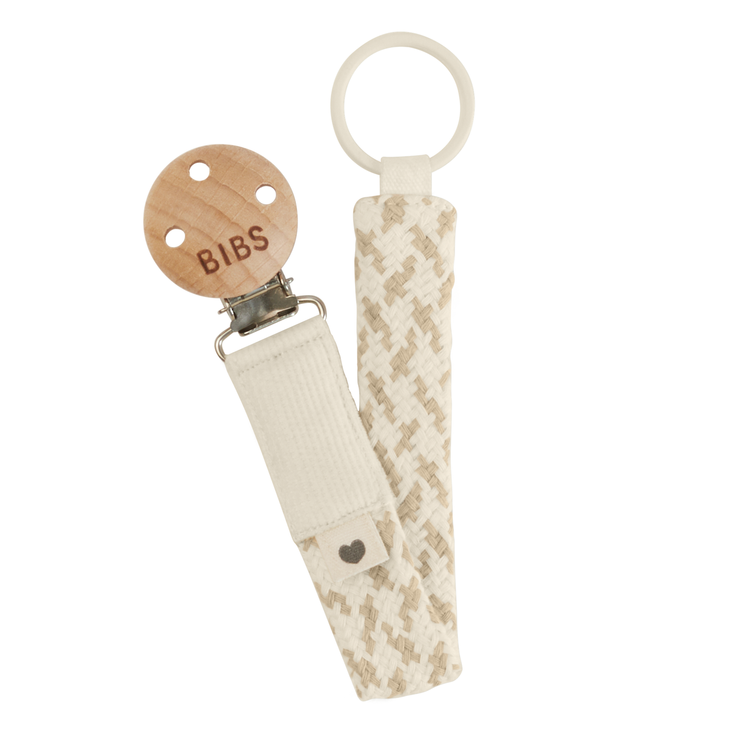 Bibs Attache-sucette Braided Ivory/Vanilla