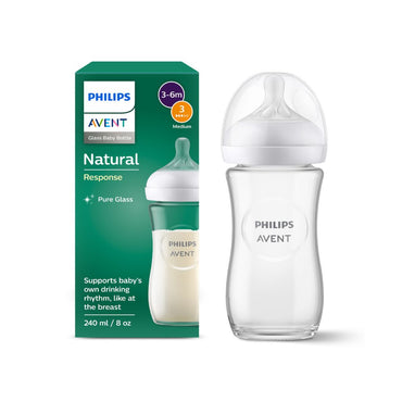 Philips AVENT Glazen zuigfles Natural Response transparant 240 ml - 3 stuks