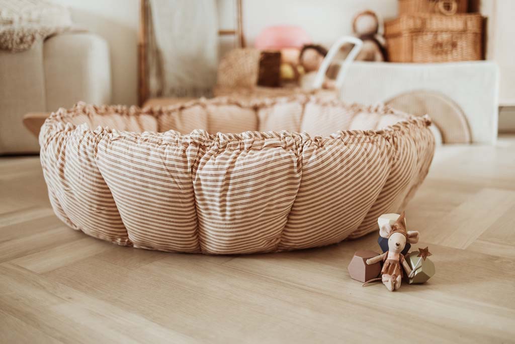 Play and Go Coco Stripes brown organic babymat 130 cm