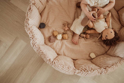Play and Go Coco Stripes brown organic babymat 130 cm