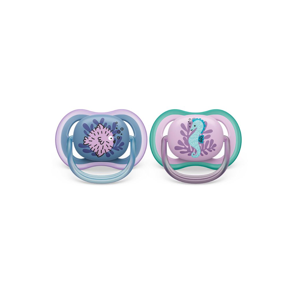Philips AVENT Sucette + 6 mois Ultra Air hippocampe, poisson - 2 pièces