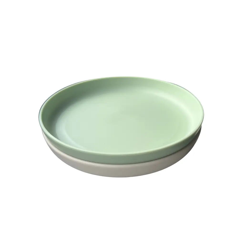 Dreambee Assiette Essentials vert/beige - 2 pièces