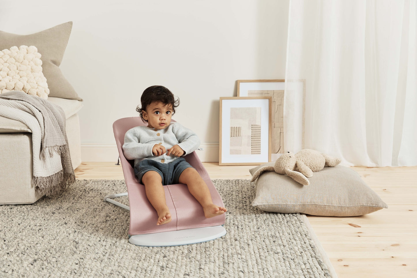 BabyBjörn Relax Bliss Geweven kroonblad quilt Oudroze