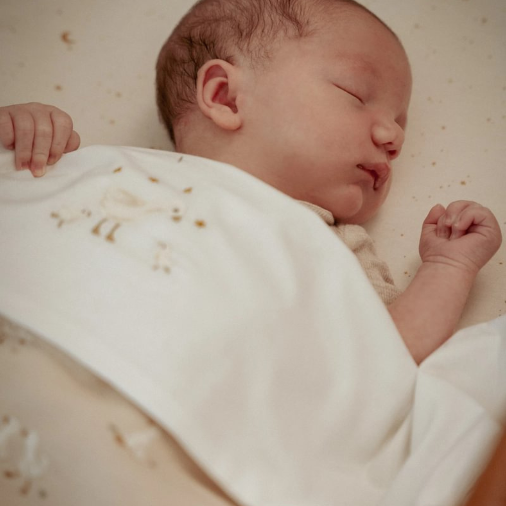 Little Dutch Hoeslaken voor wieg Moon & Stars wit