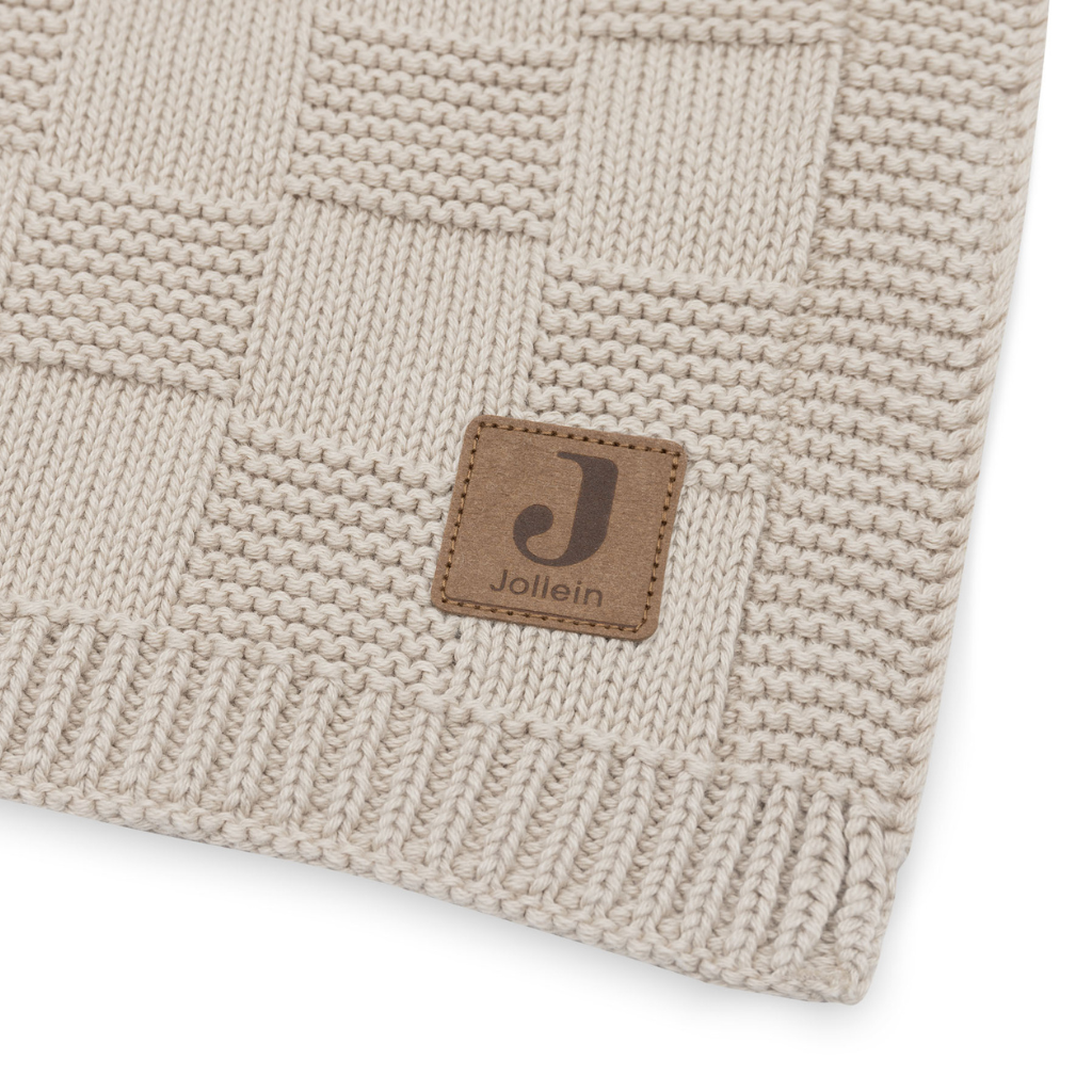 Jollein Deken voor wieg Box Knit Warm Sand 100 x 150 cm