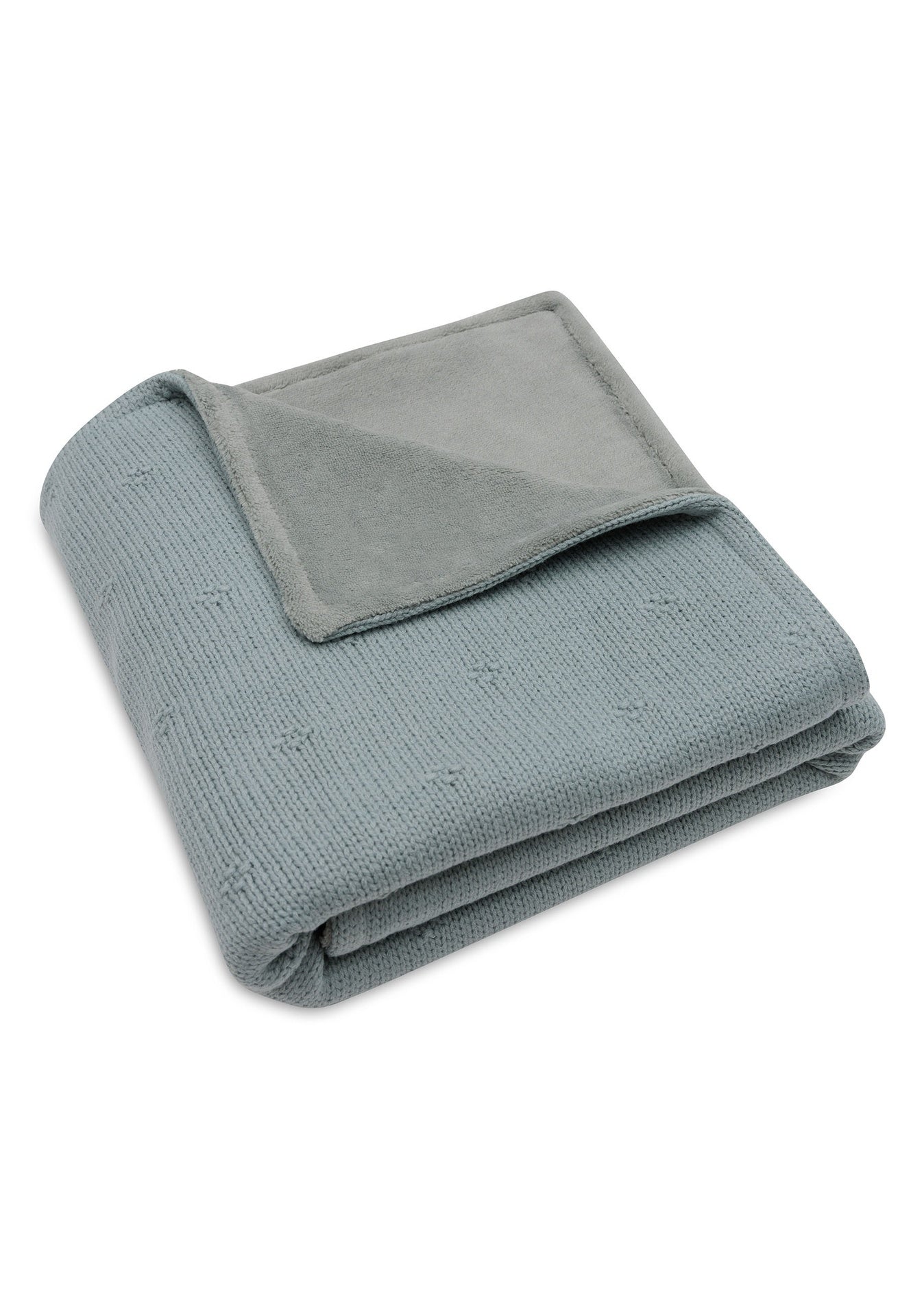 Jollein Fleece deken voor wieg of park Cosy Knit Sea Green katoen B 100 x L 75 cm