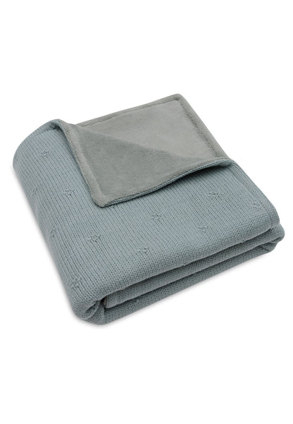 Jollein Fleece deken voor wieg of park Cosy Knit Sea Green katoen B 100 x L 75 cm