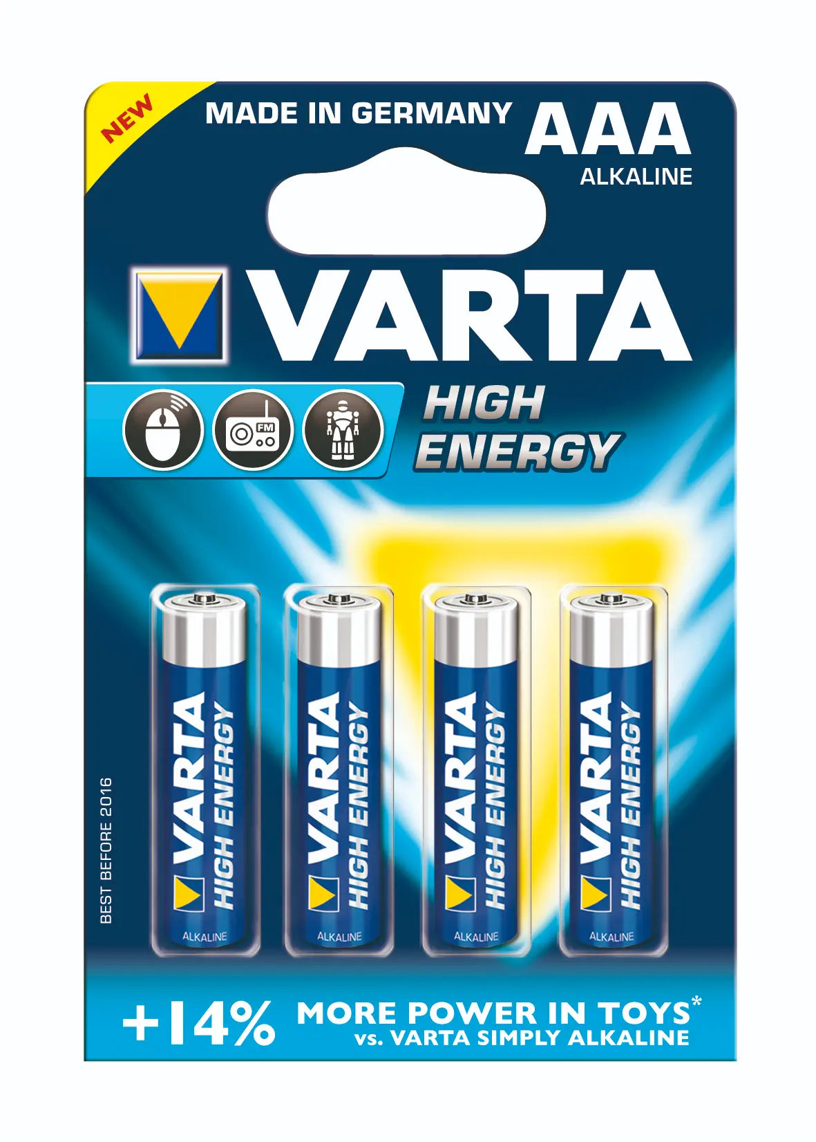 Varta Batterijen High Energy 1,5 Volt AAA - 4 pack