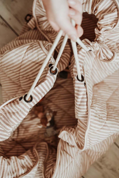 Play&Go Noomad soft stripes brown organic babymat & bag
