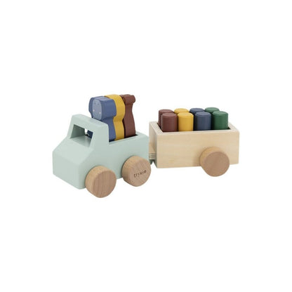 Trixie Voiture avec remorque en bois Animaux