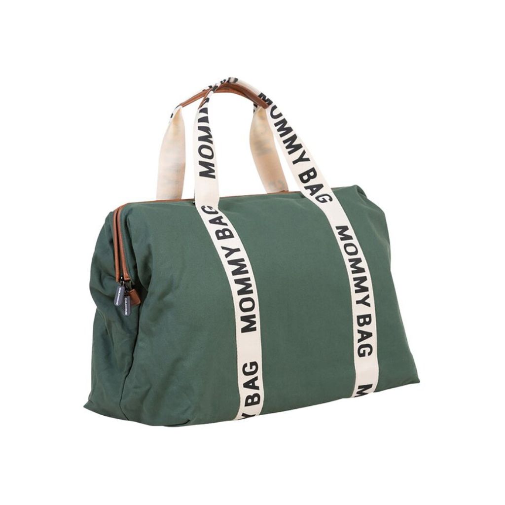 Childhome Sac à langer Mommy Bag Signature Canvas vert