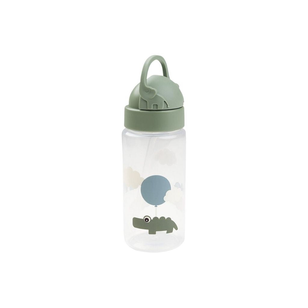 Done by Deer Drinkfles met rietje Happy Clouds Green