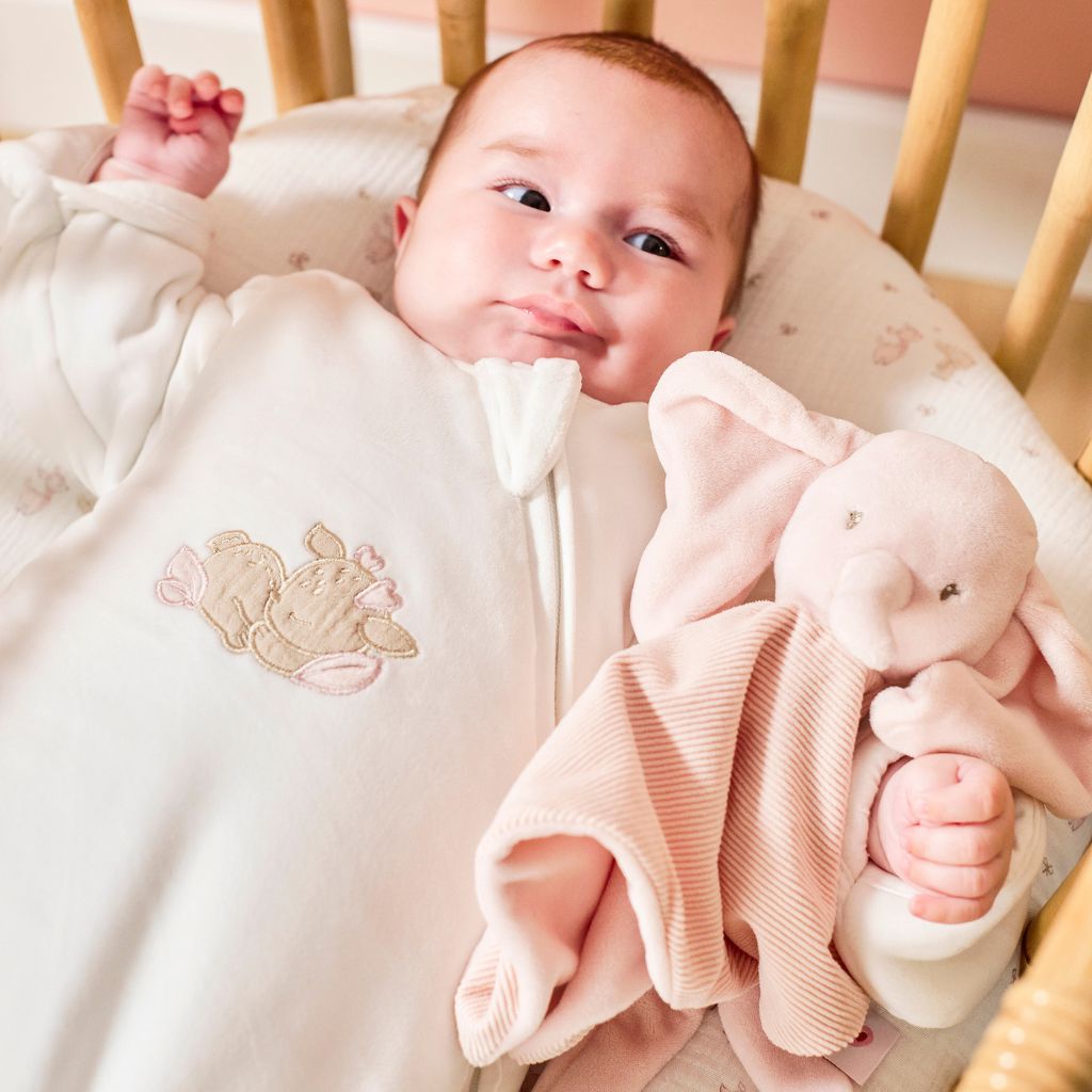 Nattou Doudou olifant corduroy roze