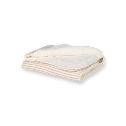 deken muslin/teddy 80x65 NATURAL STRIPES