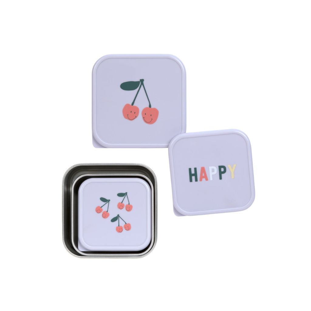 Lässig Boîte à snacks Happy Fruits Cherry - 3 pièces
