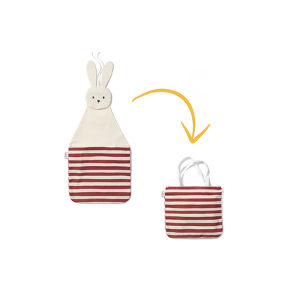 Play&Go Rangement Mural Et Sac Toto Bunny Beige / Rouge