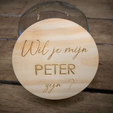 Dotti Pot de bonbons "Wil je mijn peter zijn?"