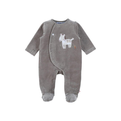 Noukie's Pyjama velours kaki Sweet zebra unisexe