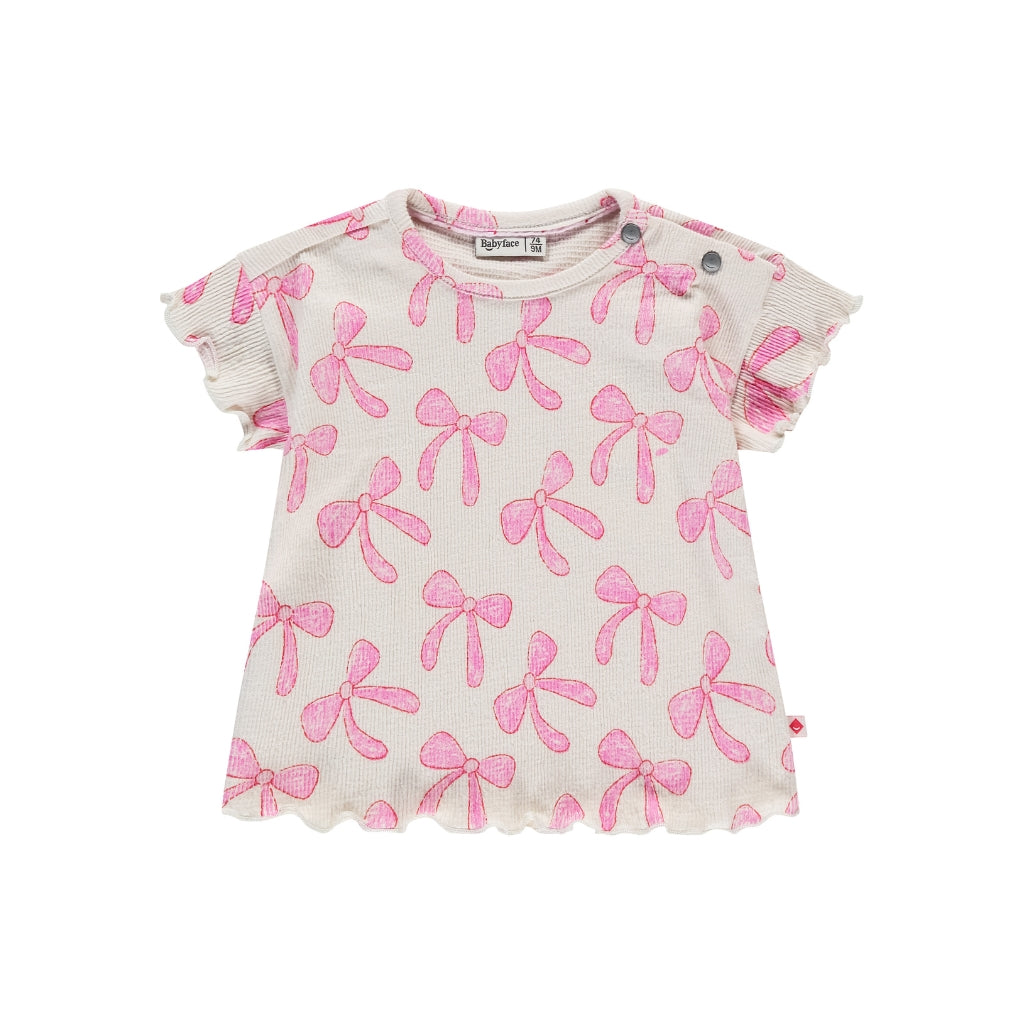 BabyFace T-shirt Met Korte Mouwen Girls Ivory Rose Meisjes