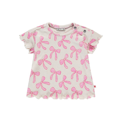 BabyFace T-shirt Met Korte Mouwen Girls Ivory Rose Meisjes