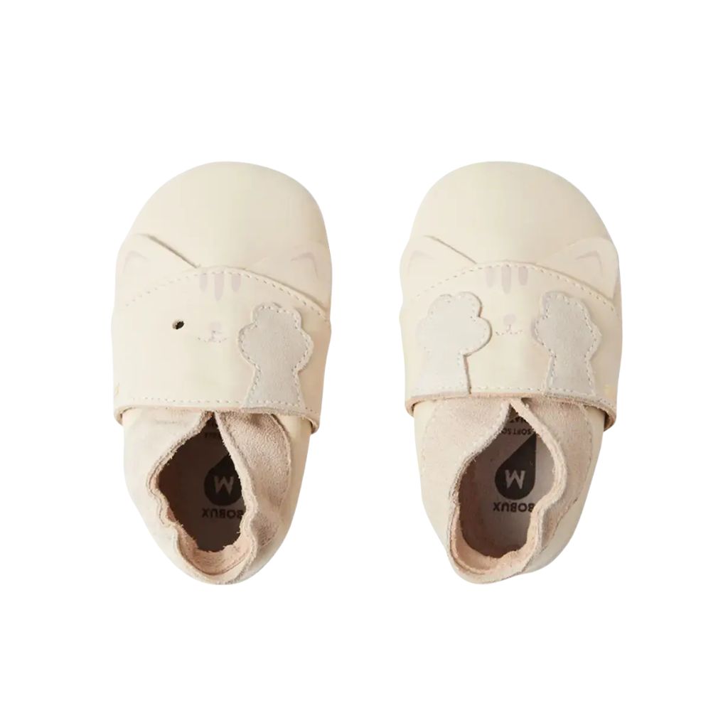Bobux Chaussons Soft Soles Peek A Boo Kitty White Swan