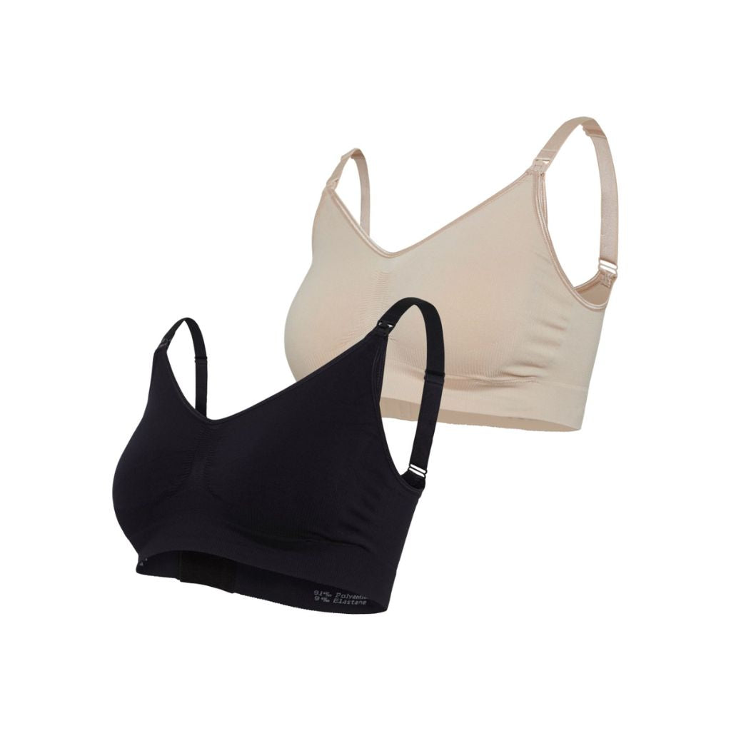 Carriwell Duo De Soutiens-Gorge d’allaitement 1x noir et 1x miel Fermeture Réglable